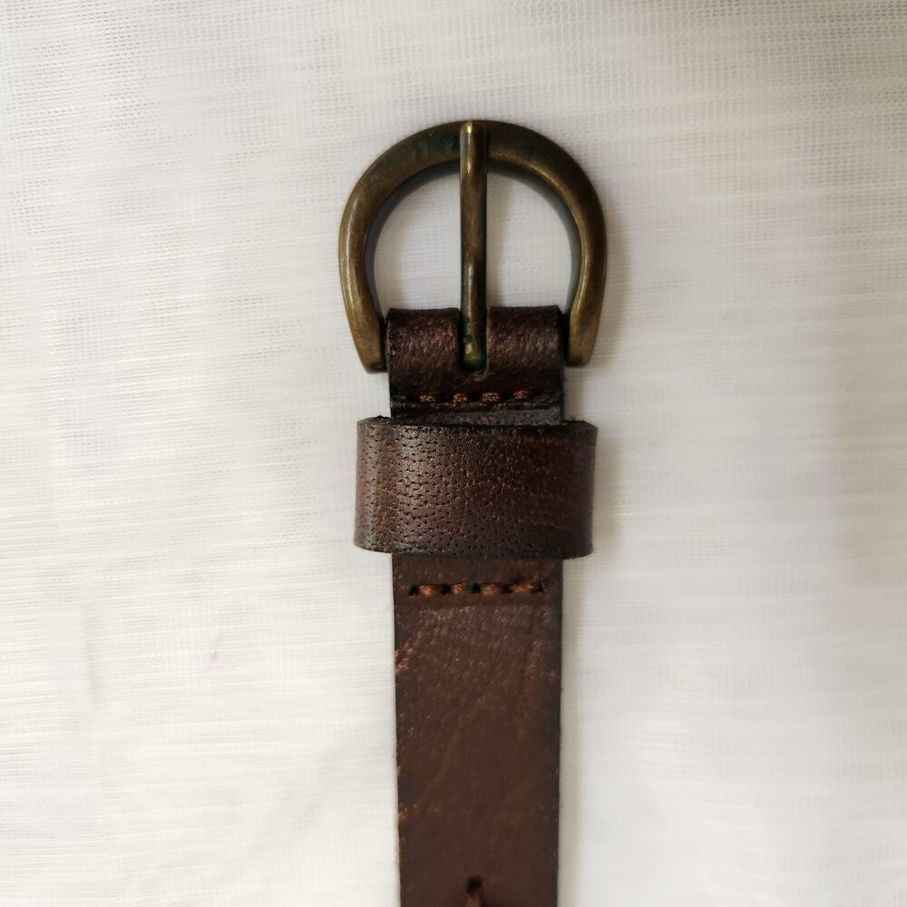 Banana Republic Belt Women's M Brown Genuine Leather Copper Chain Biker Belt - Picture 6 of 15
